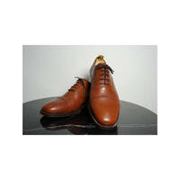 BRUNO MAGLI　ブルーノマリ　革靴　シボ革　ブラウン　8 1/2 26.5~27cm　SS22　古着　レザーシューズ　イタリア　ストレートチップ