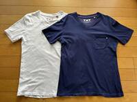 TMT×ナノユニバース Vネック ポケットTシャツ (S) 2枚セット ビッグホリデー