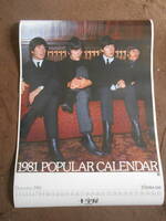 「TOSHIBA EMI 1981 POPULAR CALENDARカレンダー」ビートルズ ローリングストーンズ オリビアニュートンジョンほか