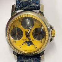 Ritmo Latino リトモラティーノ メンズ腕時計made in italy ムーンフェイズ トリプルカレンダー 黄文字盤 クォーツ 稼働品