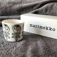 【未使用】marimekko VIHKIRUUSU マリメッコ ヴィヒキルース ライン 緑 ラテマグ 1個 (箱なし)/薔薇 マグカップ 食器 コップ カップ