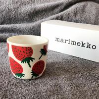 【未使用】marimekko MANSIKKA マリメッコ マンシッカ ラテマグ 1個 (箱なし)/苺 イチゴ 赤 マグカップ 食器 コップ カップ
