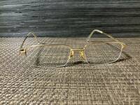 トリプル銀座にて購入 本物 金無垢 メガネ K18 市場流通量の圧倒的に少ないモデル イエローゴールド ナイロール 眼鏡 サングラス 老眼鏡