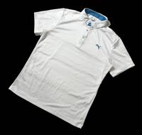 大きいサイズ ● PUMA GOLF プーマゴルフ ● ロゴ 刺繍 18ホール プリント 半袖 ゴルフ ポロシャツ ホワイト XXL