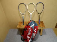 軟式テニスラケット ヨネックス2本・ミズノ１本・ヨネックスバック