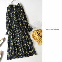 ナノ ユニバース nano universe☆花柄 キャンディスリーブ 前開きワンピース 38サイズ☆A-O 1617