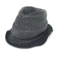 ◆EMPORIO ARMANI エンポリオアルマーニ ペーパーハット 60◆ ブラック ペーパー×ポリエステル 中折れ ユニセックス 帽子 hat 服飾小物