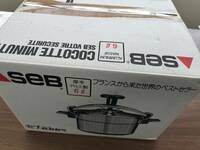 未使用品 セブ SEB 圧力鍋 アルミ 容量6L 寸法22㎝ フランス 両手鍋 家庭用 調理器具 箱付