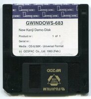 【Gespac】G-WINDOWS-683 New Kanji Demo Disk〔OS-9/68K〕＝3.5インチFDｘ１