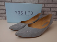 ◆ヨシト　YOSHITO　パンプス　23 1/2　ライトブルー　レディース　天然皮革　婦人靴