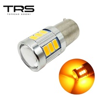 TRS LEDバルブ ダブル球 アンバー 18連 12/24V共用 G18 S25 BAY15D アルミヒートシンク 310019