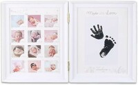 赤ちゃん 月齢 12ヶ月 フォト 手形 スタンプ ベビーフレーム (ホワイト)
