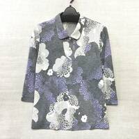 【新品】Ｌ 日本製 春夏 7分袖 薄手 ポロシャツ Lサイズ 送料無料 母の日 婦人 エリ付カットソー バンブーレーヨン シワになりにくい