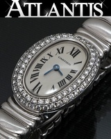 【広尾店】カルティエ Cartier ミニベニュワール K18WG 2重ダイヤベゼル 腕時計 WB5095L2 レディース クォーツ 【13850】