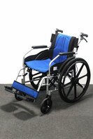 NICE WAY 8 ナイスウェイ 自走式車椅子 車いす オーシャンブルー 介助ブレーキ付き 折り畳み式 ノーパンクタイヤ 4-E090Z/1/240