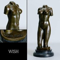 【真作】【WISH】アリスティード・マイヨール Aristide Maillol ブロンズ 高さ32.5cm 2.88kg ◆裸像名品 　〇フランスの彫刻家 #24043061