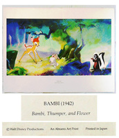 Disney ディズニー「 バンビ 」 古い印刷物　全体サイズ 63×48㎝ BAMBI