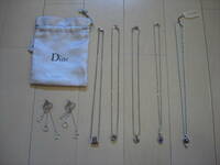 Christian Dior クリスチャンディオール イヤリング＋LANCELネックレス＋ブランド不明ネックレス　６個セット　