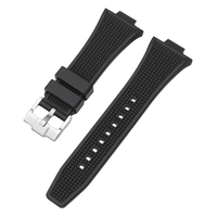 MAKUMINORS 互換品 Tissot PRX シリーズ 用 ラバーベルト 腕時計 カジュアル 黒 ブラック