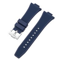 MAKUMINORS 互換品 Tissot PRX シリーズ 用 ラバーベルト 腕時計 カジュアル 黒 サファイアブルー