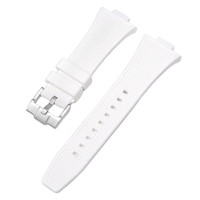 MAKUMINORS 互換品 Tissot PRX シリーズ 用 ラバーベルト 腕時計 カジュアル 黒 ホワイト