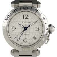 カルティエ CARTIER パシャC メリディアン GMT W31078M7 腕時計 SS 自動巻き シルバー ユニセックス 【中古】