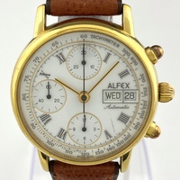 【ジャンク品】ALFEX デイデイト クロノグラフ 腕時計 自動巻き 【中古】