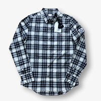 MONCLER GAMME BLEU モンクレール ガムブルー メタルボタン シャツ ロゴワッペン チェックシャツ size0 / モンクレールジャパン 国内正規品