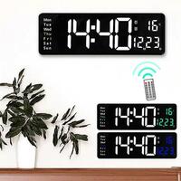 大型 デジタル時計 時計 壁掛け デジタル 置き時計 壁掛け時計 目覚まし時計 掛け時計 リモコン付き 温度計 アラーム タイマー LED YT987