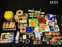 X3723L ベビー おもちゃ 知育 積み木 木製 ルーピング やわらかブロック など 大量 まとめ