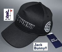 新品 ジャックバニー ユニセックス 58cm キャップ 帽子 ゴルフ ブラック　パーリーゲイツ JACK BUNNY　マスターバニー