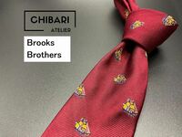 【超美品】BrooksBrothers　ブルックスブラザーズ　シップ柄　ネクタイ　3本以上送料無料　ワインレッド　0501070