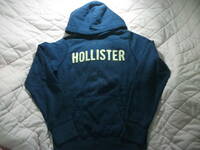 Hollister ホリスター 刺繍 ロゴ パーカー フ―ディー スウェット トレーナー ネイビー M