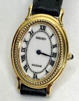 SEIKO EXCELINE セイコー エクセリーヌ 1F20-6A40 レディース 腕時計 クォーツ 白文字盤 ゴールドカラー 金色 2針 アクセサリー 現状品