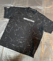 BRIEFING GOLF ブリーフィング 2023年モデル モックネック 半袖Tシャツ 総柄 ブラック サイズＭ