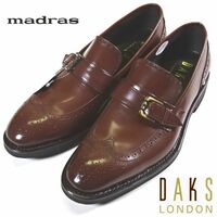 新品 madras製造 DAKS LONDON 日本製 本牛革 レザー ビジネスシューズ 靴 24.5cm 茶 マドラス ダックス ロンドン メンズ 男性 紳士用