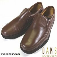 新品 マドラス ダックス ロンドン 日本製 本牛革 レザー ビジネスシューズ 靴 27.0cm 茶 madras製 DAKS LONDON メンズ 男性 紳士用