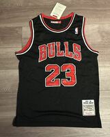 NBA シカゴ ブルズ マイケル・ジョーダン ゲームシャツ レプリカ S 黒ブラック 刺繍ナンバー未使用　Mitchell & Ness ミッチェルアンドネス
