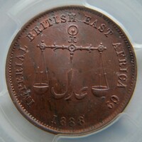 モンバサ銅貨 1888 1パイス MS63RB Pice AH1306 CM PCGS