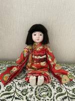 日本人形 アンティーク 市松人形 女の子 着物 抱き人形 ビスクドール ゆうパック80サイズ