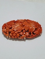 ビンテージ 赤珊瑚 トップ 帯留め 高知産 珊瑚 留め金Ｋ9 大正～昭和初期物 金珊瑚とも保証品 大家蔵出し品