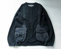 美品 white mountaineering ホワイトマウンテニアリング 2 hunting pocket taped sweatshirts スウェット 黒