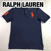 POLO RALPH LAUREN ポロ ラルフローレン 半袖ポロシャツ XL(18-20) 170/88 ネイビー ユースサイズ 刺繍ポニー ワッペン