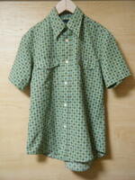 MEN'S BIGI　半袖シャツ　サイズS　R7950　緑系柄　メンズビギ
