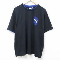 XL/古着 プーマ puma 半袖 Tシャツ メンズ ワンポイントロゴ 大きいサイズ クルーネック 黒 ブラック 24apr04 中古