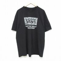 XL/古着 バンズ VANS 半袖 ブランド Tシャツ メンズ ビッグロゴ 大きいサイズ クルーネック 黒 ブラック 24apr13 中古