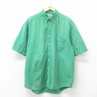 XL/古着 ギャップ GAP 半袖 シャツ メンズ 90s 大きいサイズ コットン ボタンダウン 緑 グリーン 24apr17 中古 トップス