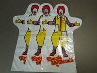 Ronald McDonald ドナルド・マクドナルド ビニール製ハンドパペット 3枚セット ロナルド・マクドナルド