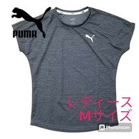 プーマ　PUMA　レディース　半袖シャツ　グレー　ワンポイントデザイン　Mサイズ　古着