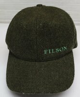 CA22フィルソンFILSONアメリカ古着アメリカ製ウールキャップCAPアウトドアキャップ緑系ロゴ刺オールド＆レトロスタイル